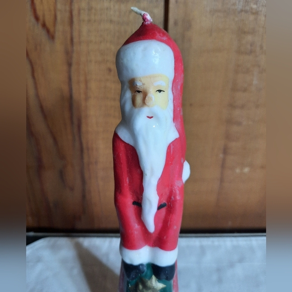 Vintage Christmas Candles Tall Santa Holding Tree Present Sack of Gifts - Picture 12 of 16